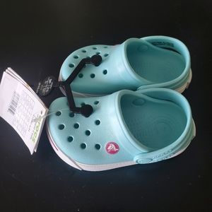 Unisex Crocs Girls 4 - Boys 5  Kids Crocband II Slip On Clog 11990-4JH Turquoise